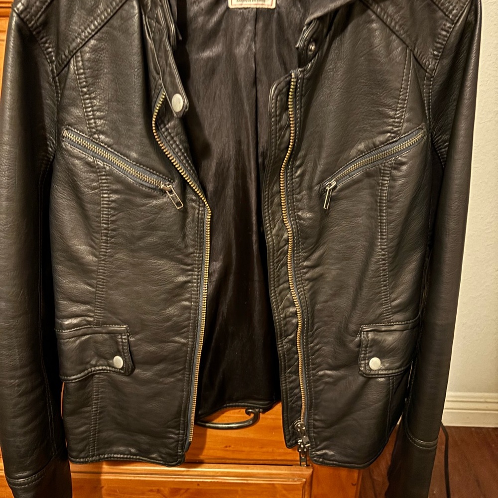 Free People Black Vegan Leather Jacket